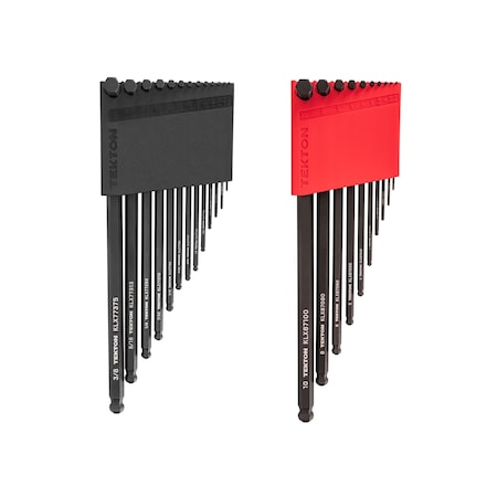 Tekton Short Arm Ball End Hex L-Key Set with Holder, 23-Piece 0.050-3/8 in., 1.3-10 mm KLX91313